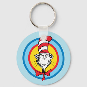 Dr. Seuss   Katten i hatten-huvud-grafik Nyckelring