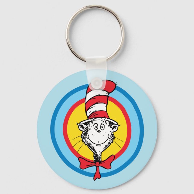 Dr. Seuss | Katten i hatten-huvud-grafik Nyckelring (Framsida)