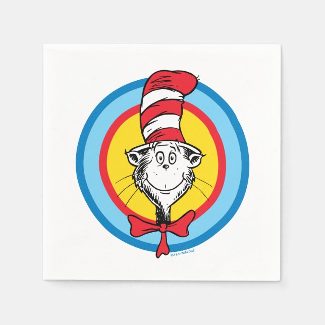 Dr. Seuss | Katten i hatten-huvud-grafik Pappersservett (Framsidan)