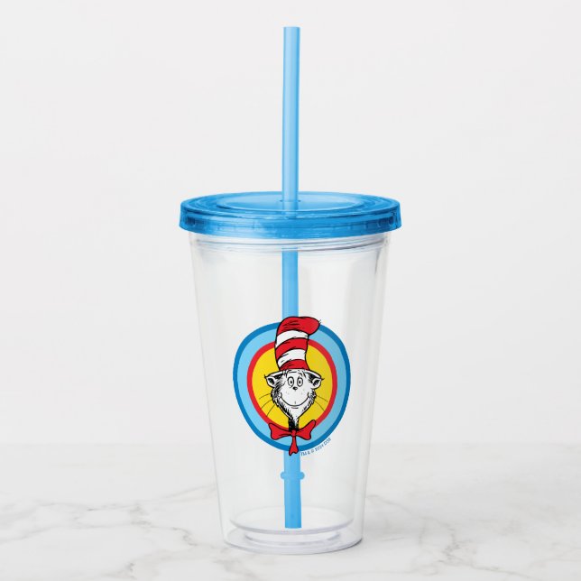 Dr. Seuss | Katten i hatten-huvud-grafik Take Away Mugg (Framsida)