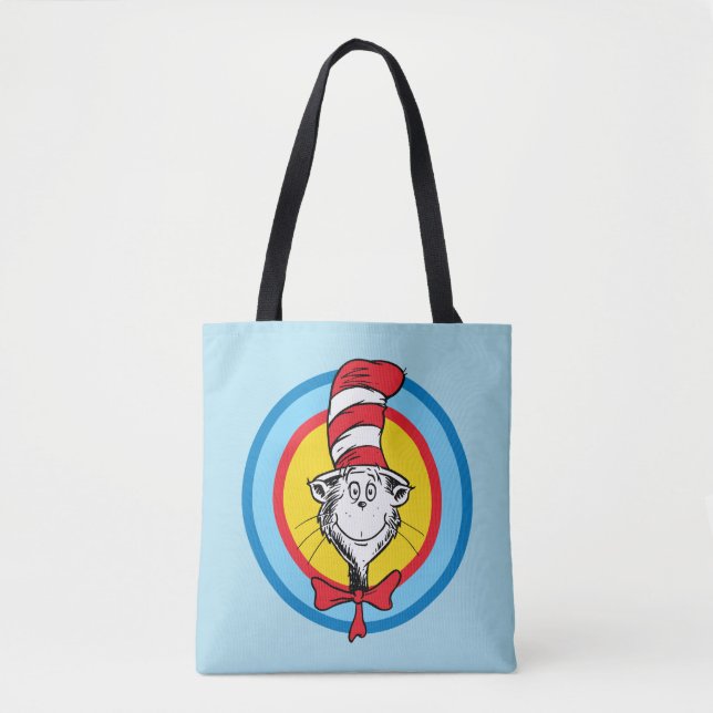 Dr. Seuss | Katten i hatten-huvud-grafik Tygkasse (Framsida)