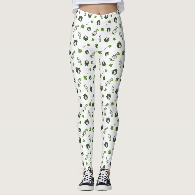 Dr. Seuss | Katten i hatten Klöver Mönster Leggings (Framsida)