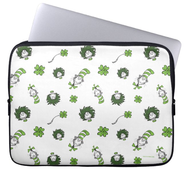 Dr. Seuss | Katten i hatten-klövermönster Laptop Fodral (Framsidan)