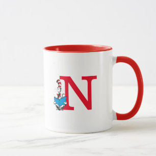 Dr. Seuss Katten i hatten - Läsning Monogram N Mugg