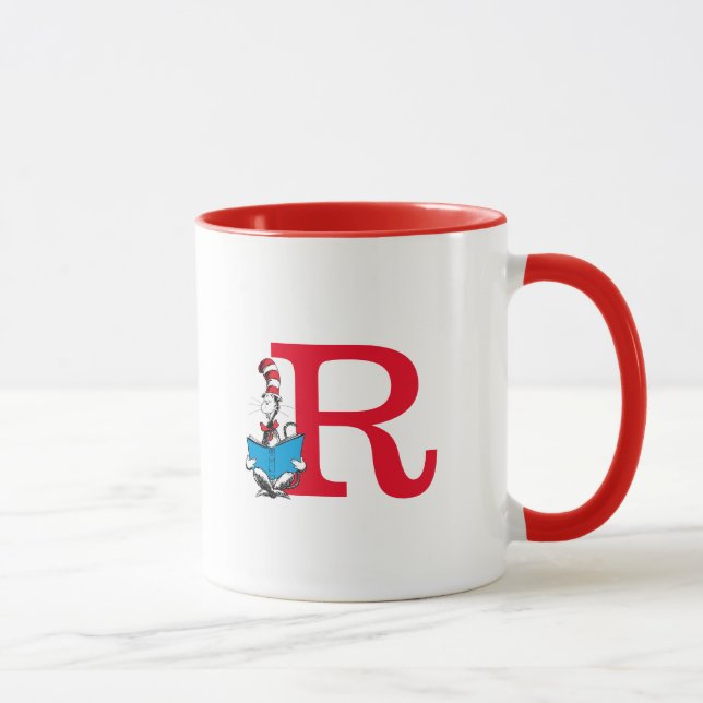 Dr. Seuss Katten i hatten - Läsning Monogram R Mugg (Höger)