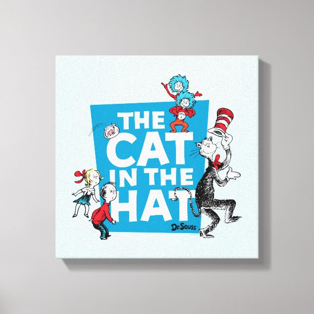 Dr. Seuss | Katten i hatten-logotyp - Karaktärer Canvastryck (Framsida)
