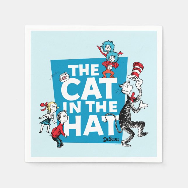 Dr. Seuss | Katten i hatten-logotyp - Karaktärer Pappersservett (Framsidan)