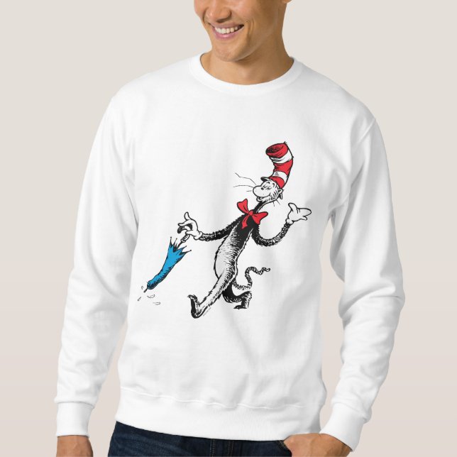 Dr. Seuss | Katten i hatten Paraply Promenad Lång Ärmad Tröja (Framsida)