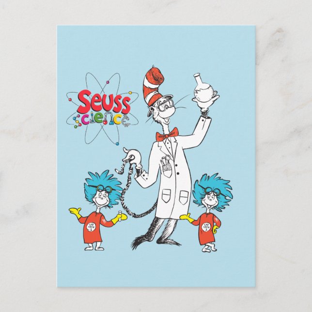 Dr. Seuss | Katten i hatten Seuss Science Vykort (Framsida)