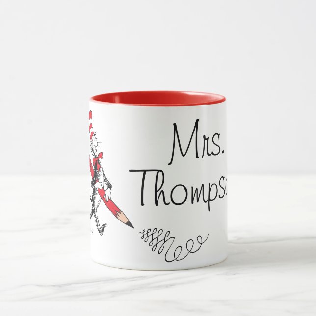 Dr. Seuss | Katten i hatten Skrivet Namn Mugg (Center)