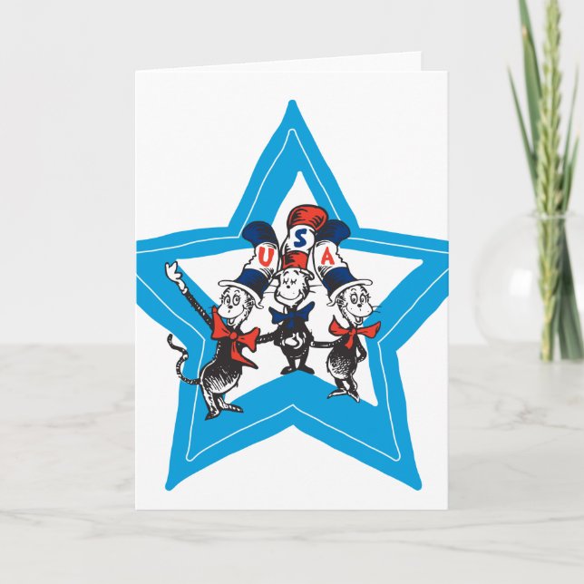 Dr Seuss | Little Cats USA Hats Graphic Kort (Framsida)