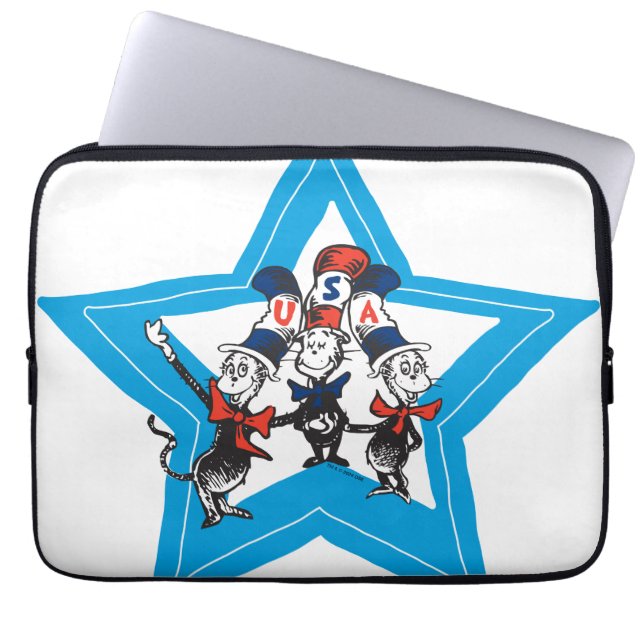 Dr Seuss | Little Cats USA Hats Graphic Laptop Fodral (Framsidan)