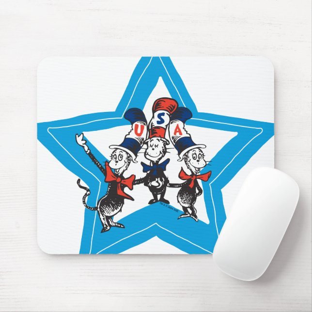 Dr Seuss | Little Cats USA Hats Graphic Musmatta (Med mus)