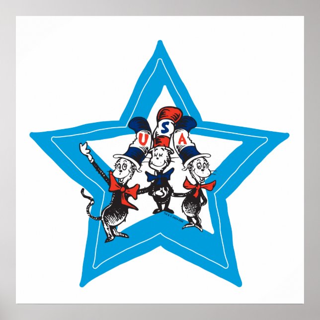 Dr Seuss | Little Cats USA Hats Graphic Poster (Framsidan)