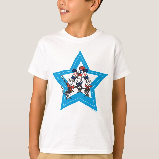 Dr Seuss | Little Cats USA Hats Graphic T Shirt (Framsida)
