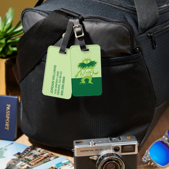 Dr Seuss | Lorax - född som Grönt Bagagebricka (Fram & Baksida)