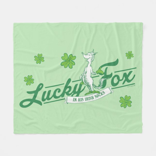 Dr. Seuss | Lucky Fox I Hans Irländska Sockor Fleecefilt (Framsidan (Horisontell))