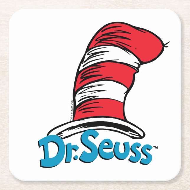 Dr. Seuss mössa logotyp Underlägg Papper Kvadrat (Framsidan)