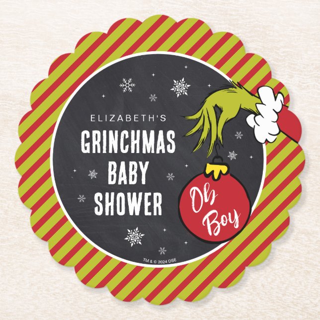 Dr Seuss | Oh Boy Grinch Baby Shower Underlägg Papper (Framsida)