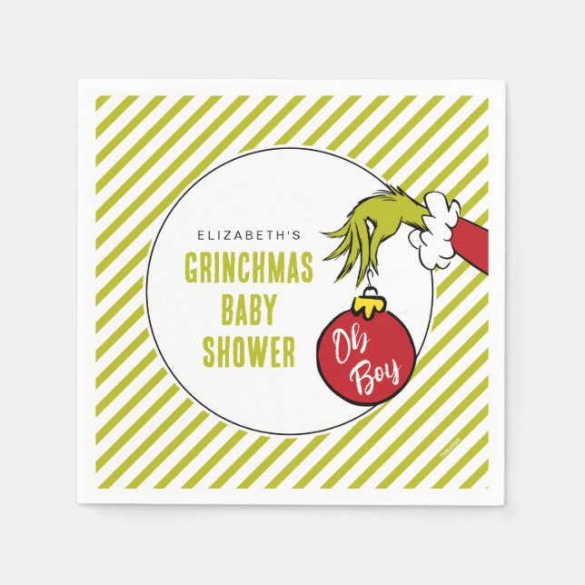 Dr. Seuss | Oh Pojke Grinch Bebis Shower Pappersservett (Framsidan)