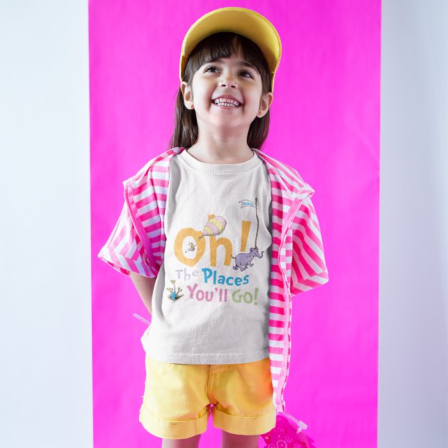 Dr. Seuss | Oh, The Places You'll Go! T-shirt (Kid wearing tshirt)