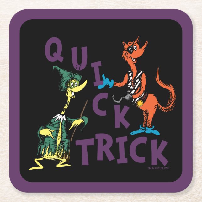 Dr Seuss | Quick Trick Halloween-grafik Underlägg Papper Kvadrat (Framsidan)