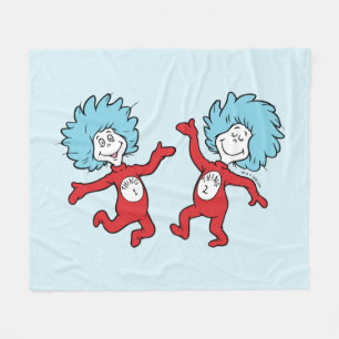 Dr. Seuss Sak 1 och Sak 2 Karaktär Fleecefilt