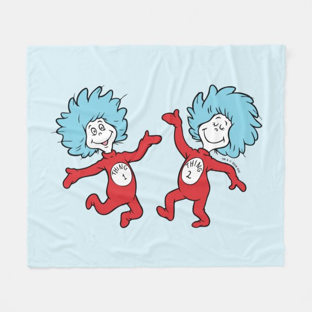 Dr. Seuss Sak 1 och Sak 2 Karaktär Fleecefilt (Framsidan (Horisontell))