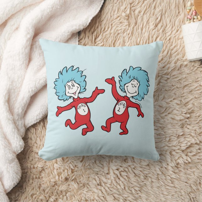 Dr. Seuss Sak 1 och Sak 2 Karaktär Kudde (Filt)