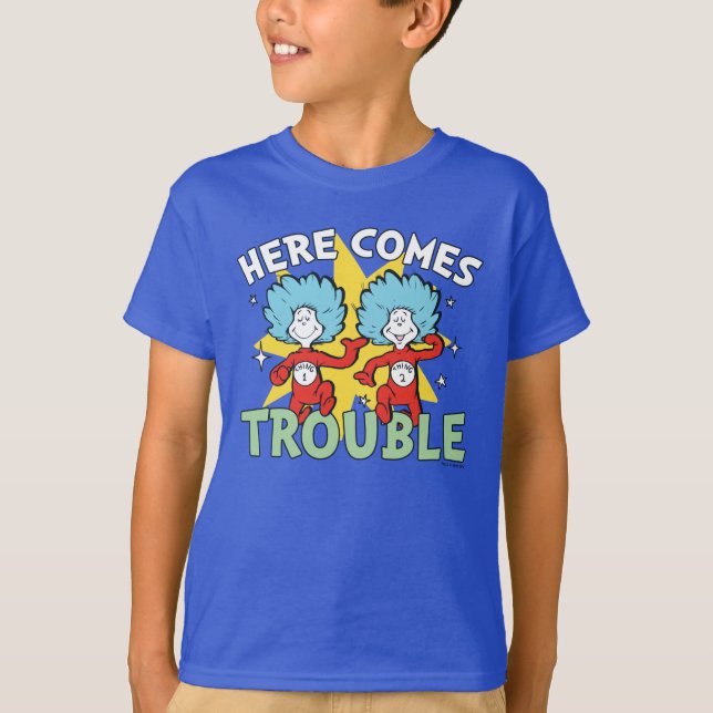 Dr Seuss | Sak 1 Sak 2 här är ett problem T Shirt (Framsida)