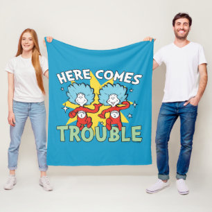 Dr. Seuss   Sak ett Sak två Här kommer problem Fleecefilt