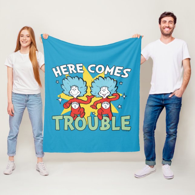 Dr. Seuss | Sak ett Sak två Här kommer problem Fleecefilt (På plats)
