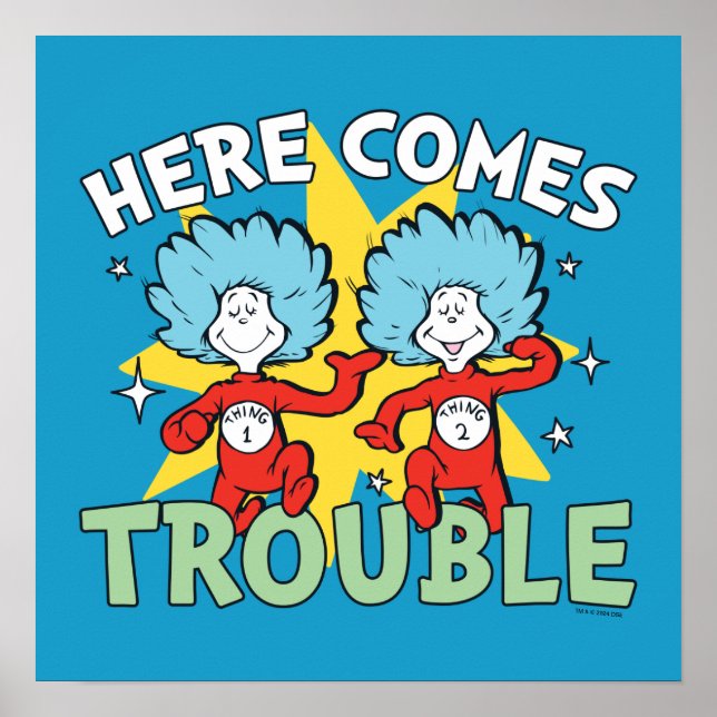 Dr. Seuss | Sak ett Sak två Här kommer problem Poster (Framsidan)