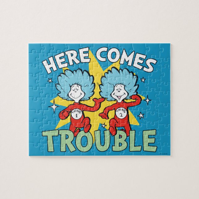 Dr. Seuss | Sak ett Sak två Här kommer problem Pussel (Horisontell)