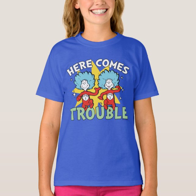Dr. Seuss | Sak ett Sak två Här kommer problem T Shirt (Framsida)