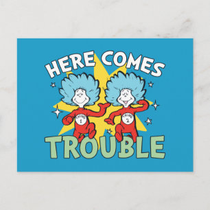 Dr. Seuss   Sak ett Sak två Här kommer problem Vykort