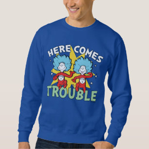 Dr. Seuss Sak Ett Sak Två Här Kommer Trubbel Lång Ärmad Tröja