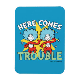 Dr. Seuss Sak Ett Sak Två Här Kommer Trubbel Magnet