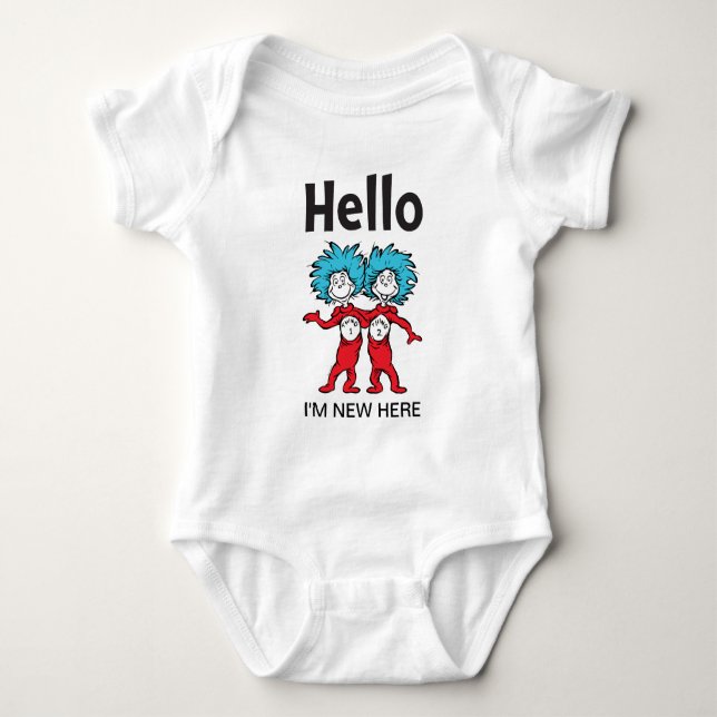 Dr. Seuss Sak Ett Sak Två | Hej jag är ny här T Shirt (Framsida)