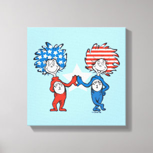 Dr. Seuss   Sak Ett Sak Två Patriotisk Grafik Canvastryck