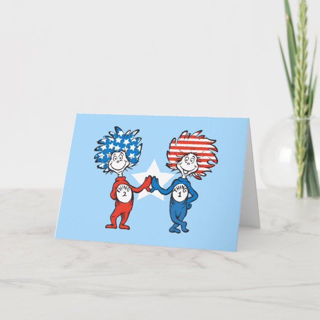 Dr. Seuss | Sak Ett Sak Två Patriotisk Grafik Kort (Framsida)