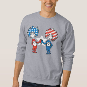 Dr. Seuss Sak Ett Sak Två Patriotisk Grafik Lång Ärmad Tröja