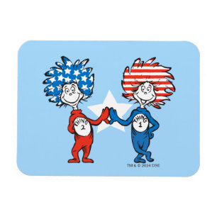 Dr. Seuss Sak Ett Sak Två Patriotisk Grafik Magnet