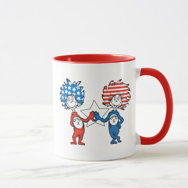 Dr. Seuss | Sak Ett Sak Två Patriotisk Grafik Mugg (Höger)