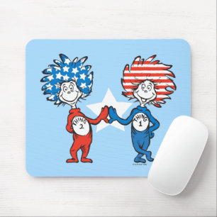 Dr. Seuss Sak Ett Sak Två Patriotisk Grafik Musmatta