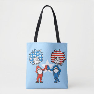 Dr. Seuss Sak Ett Sak Två Patriotisk Grafik Tygkasse