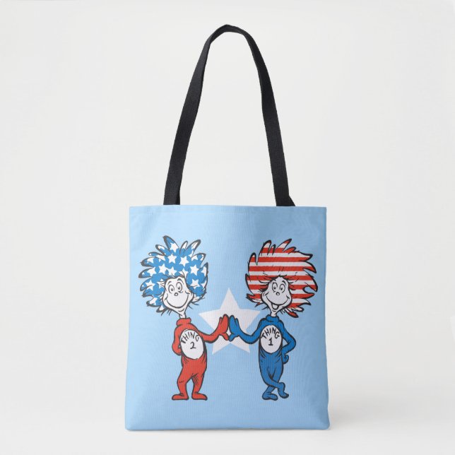 Dr. Seuss | Sak Ett Sak Två Patriotisk Grafik Tygkasse (Framsida)