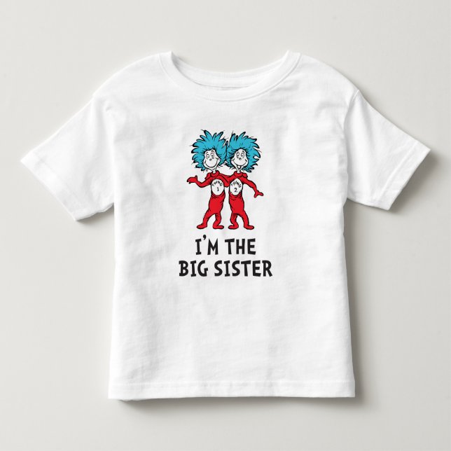 Dr. Seuss Sak Ett Sak Två | Tvillingar | Stor syst T Shirt (Framsida)