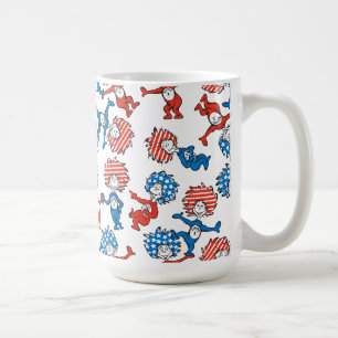 Dr. Seuss Sak Ett Sak Två USA-flaggmönster Kaffemugg