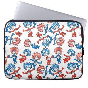 Dr. Seuss Sak Ett Sak Två USA-flaggmönster Laptop Fodral